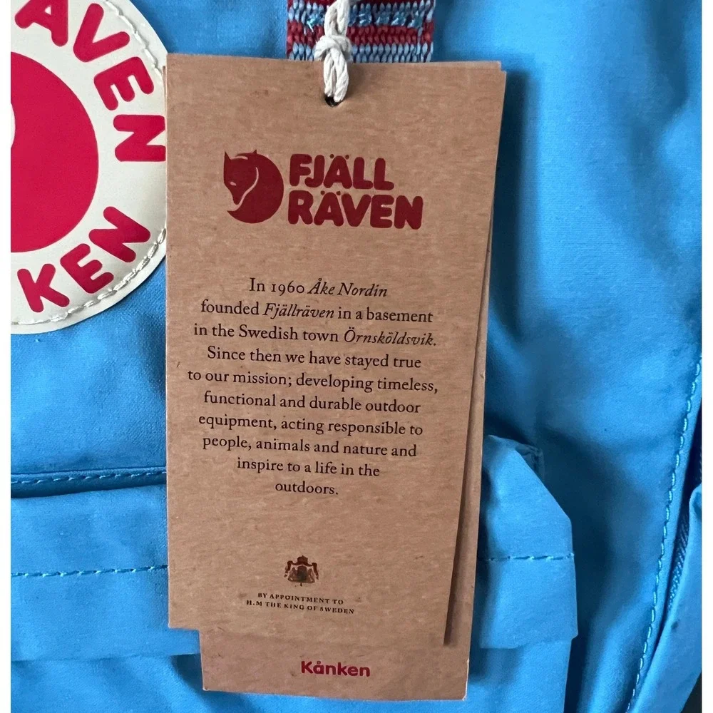 Fjallraven Kanken Backpack 16L Air Blue Striped NWT Water Resistant 23510